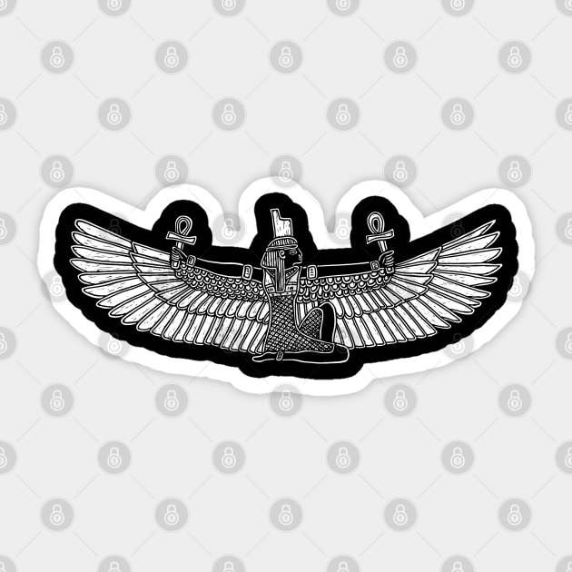 Winged Isis Ancient Egyptian Goddess Figure Sticker by LaForma